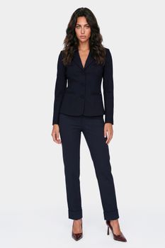 pantalón ajustado de tejido elástico navy
