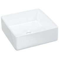 lavabo cuadrado de ceramica blanco 37x37x13 cm vidaxl