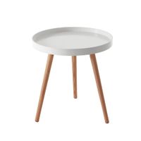 mesa de centro de fibra de madera blanca cm al51 x o49