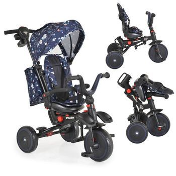 Triciclo Infantil Pluto Con Asiento Giratorio, Capota Y Mango Parental Hasta 25 Kg De Byox - Blue