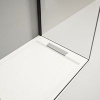 plato de ducha resina lux blanco  90x110cm rejilla inox