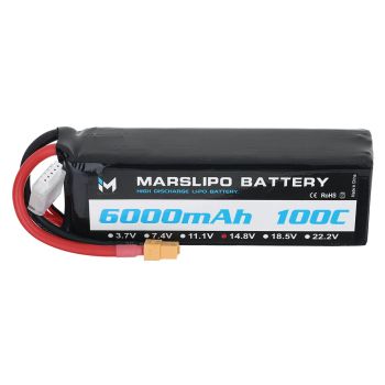Batería Lipo MARSLIPO 14.8V 6000mAh 100C 4S con conector XT60 para drones RC