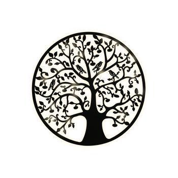 Decoracion Pared Led Metal 99x2x99 Arbol Pajaros