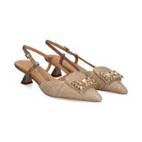 lodi zapatos de tacon medio mujer - beige talla 38
