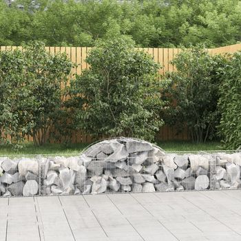 Cestas De Gaviones 6 Piezas | Gavión Para Piedras | Gavión Decorativo Forma De Arco Hierro 200x50x40/60 Cm Cfw946176