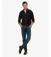 superdry para hombre m4011044a camisa classic needle cord negro s casual algodon manga larga