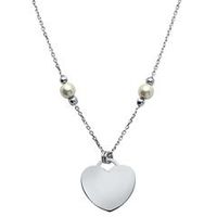 cadena de plata 925 madreperla colgante corazon