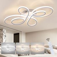 nettlife lampara de techo led regulable grande 100cm 90w blanco moderno con diseno de control remoto