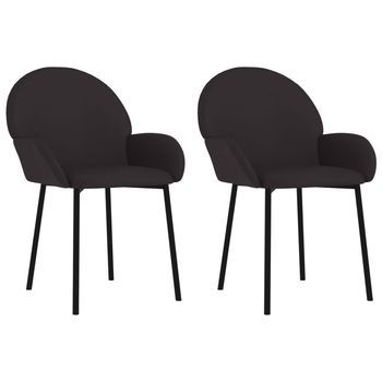 Pack 2 Uds Sillas De Comedor | Silla De Cocina | Mueble De Comedor Cuero Sintético Negro