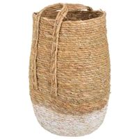 capazo de fibra natural marron 27x33x48