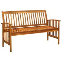 banco de jardin  banco de exterior  silla de jardin con cojin madera maciza de acacia 147 cm