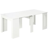 homcom mesa de comedor extensible para 4-6 personas mesa auxiliar multifuncional para estudio cocina 180x85x75 cm blanco   aosom espana