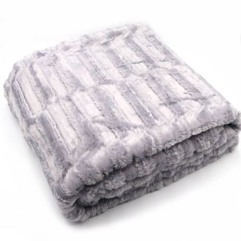 Manta de Piel Sintética Súper Caliente para Cama y el Sofá, Manta Lujosa Decorativa Medida 130 x 160 cm, Manta Acogedora Ultra Suave al Tacto Efecto Pelo