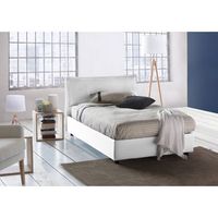 talamo italia cama individual y media con contenedor veronica made in italy cabecero y tapizado de tela apertura frontal con colchon de 120x190 cm incluido blanco