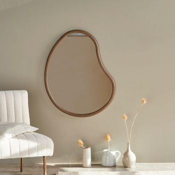 Espejo de madera de mindi de 85 cm x 65 cm