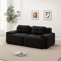 canape modular cloud en pana asiento profundo convertible en cama sofa negro