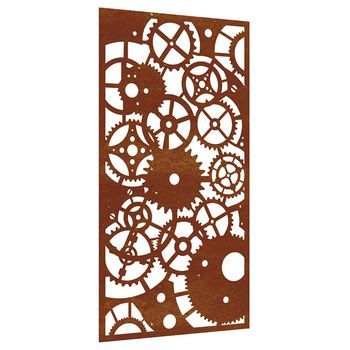 Adorno De Pared De Jardín Acero Corten Rueda Dentada 105x55 Cm Vidaxl