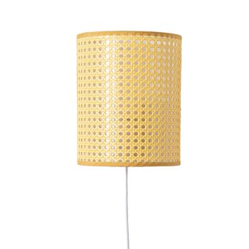 Aplique de pared de ratán beige con enchufe E27 Alt.24 cm
