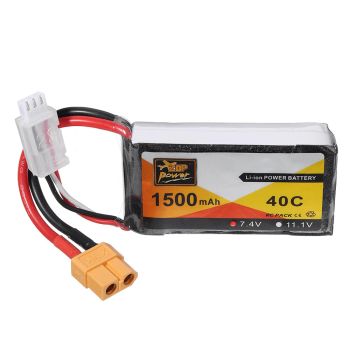 ZOP Power 7.4V 1500mAh 40C 2S Batería Lipo Enchufe XT60