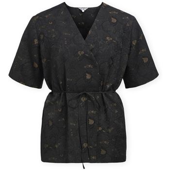 Object Blusa Top Lovia - Black/Seal Brown para mujer