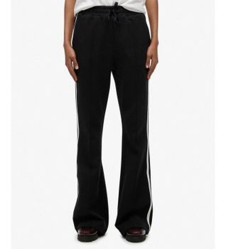 Superdry para mujer. W7011224A Pantalón Jogger Studios Stripe Straight negro (L), Casual, Algodón