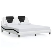 cama doble  cama para adultos  estructura de cama con cabecero cuero sintetico blanco y negro