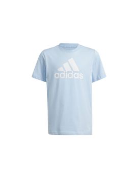 Camiseta adidas Essentials Big Logo Cotton Infantil Azul/Blanco