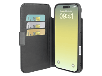 Funda móvil - CellularLine Book Agenda, Para iPhone 17 Air, Con tapa, Tarjetero, Cierre Magnético, Negro