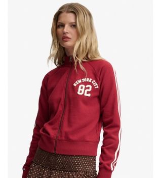Superdry para mujer. W2012714A Sudadera Athletic Applique burdeos (S), Casual, Algodón
