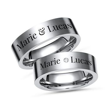Alianzas de titanio con grabado láser acabado mate