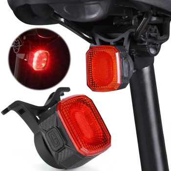 BIKIGHT Luz trasera inteligente de freno para bicicleta con sensor,6 modos de iluminación,resistente al agua,carga Type-