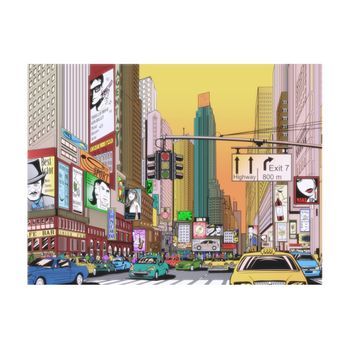 Papel Pintado 3d - Hora Punta En Nueva York (250x193 Cm)