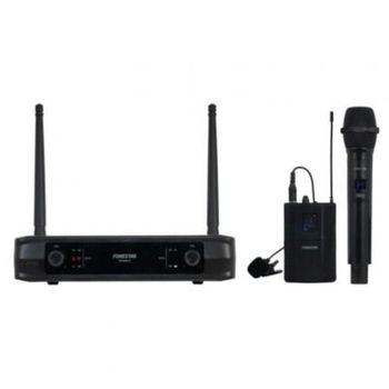 Micrófono Fonestar SONAIR-2MP inalámbrico UHF cardioide doble mano y petaca con receptor
