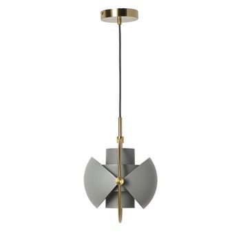 Lámpara Colgante Circum Gris Con Pantalla Ajustable, Detalles Dorados Y Casquillo E27 D24 Cm