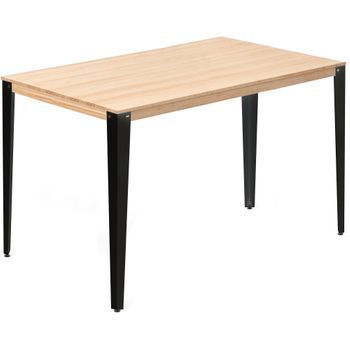 Mesa Lunds Alta 80x160x110cm Negra En Madera Maciza De Pino Acabado Natural Estilo Nórdico Industrial Box Furniture