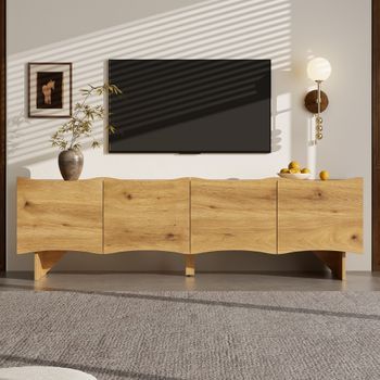 Mueble De Tv - Mueble Para Salón - Tablero De Partículas - Natural (155x36x47cm)