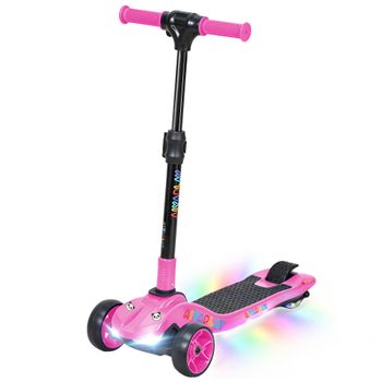 AIYAPLAY Patinete Eléctrico para Niños 6+ Años Plegable de 3 Ruedas Velocidad Máxima 8 km/h 64x29x83 cm Rosa   Aosom España