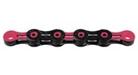 kmc chaine de velo dlc11 noir rose 118 maillons