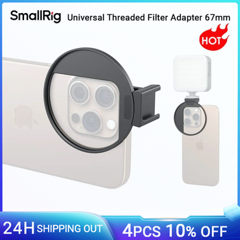 Adaptador de filtro roscado universal SmallRig de 67 mm para filtros magnéticos de 67 mm con soporte de zapata fría para luces de vídeo y micrófonos -5174