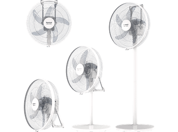 Ventilador de pie - Taurus Boreal 16CR GO, 35W, 4 en 1 pie, Escritorio, Suelo y pared, Batería, Autonomía 8 hrs, 5 velocidades, Blanco