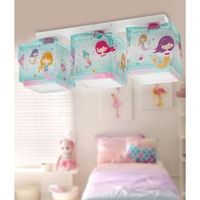 plafon de techo 3 luces infantil mermaids sirenas