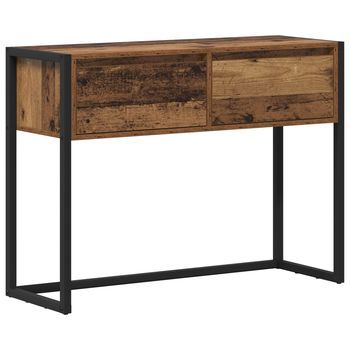 Mesa Auxiliar | Mesa De Apoyo Con Cajón Madera Vieja 100 X 36 X 75 Cm
