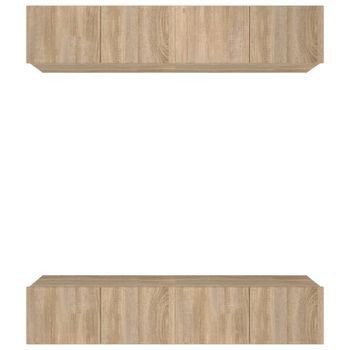 Muebles Tv 4 Uds Madera Contrachapada Roble Sonoma 80x30x30 Cm Vidaxl