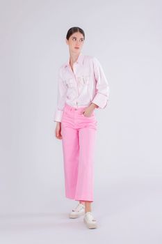 pantalones culotte teñidos en prenda geranium red 30