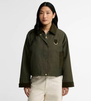 Barbour para mujer. LCA0422 Chaqueta Wendy verde oliva (S), Casual, Algodón