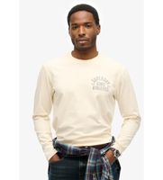 superdry para hombre m6010888a camiseta athletic essential blanco roto s casual algodon manga larga