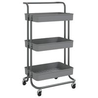 carrito de cocinarestanteria de cocina carrito de servir 3 niveles hierro y abs gris 42x35x85 cm