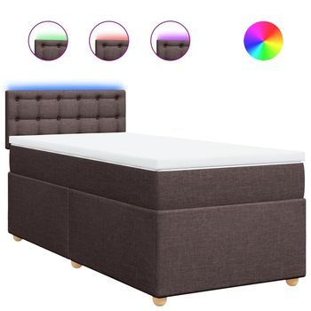 Cama Tapizada 200x90x100,5 Cm Tejido - Marrón