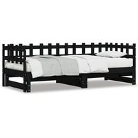 sofa cama extraible madera maciza de pino negro 2x90x200 cm vidaxl