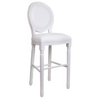 taburete de madera blanco 52x46x116